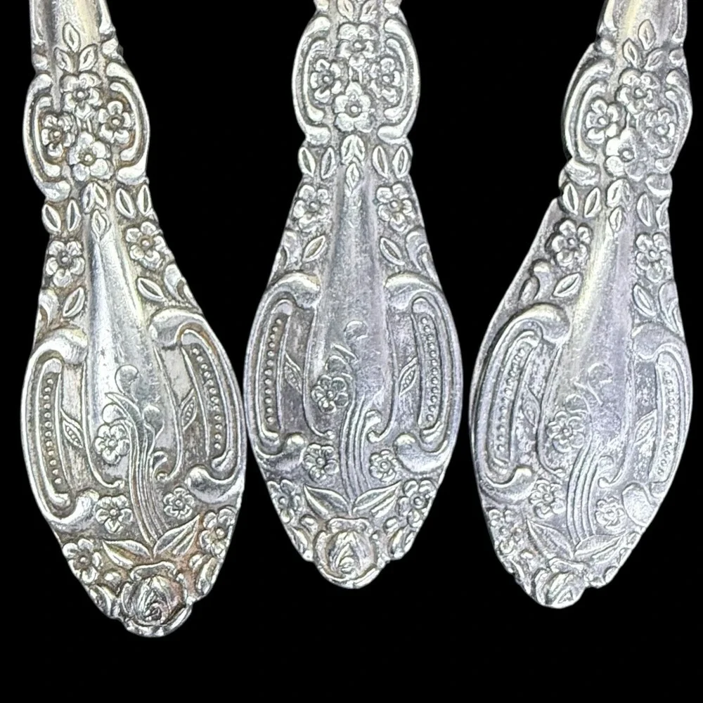 Springtime Salad Forks‎ Stainless Steel Japan Flowers & Swirls Set Of 3